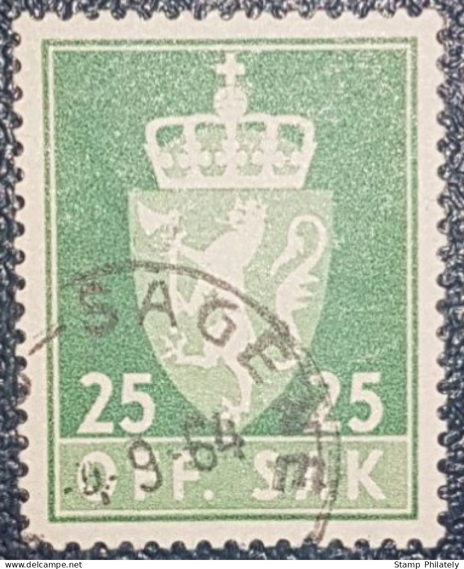 Norway 25 Used Stamp Sagene Cancel - Oficiales