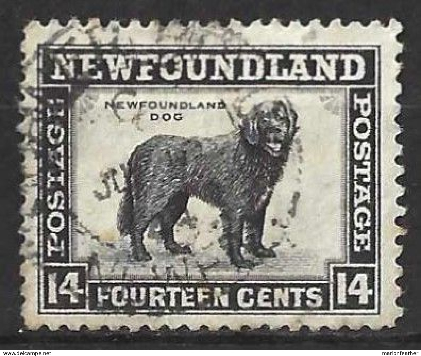 CANADA.." NEWFOUNDALAND.."....KING GEORGE V1..(1936-52..)..." 1941.."....14c.....NFL DOGS.....(CAT.VAL.£14.)...VFU.. - 1908-1947