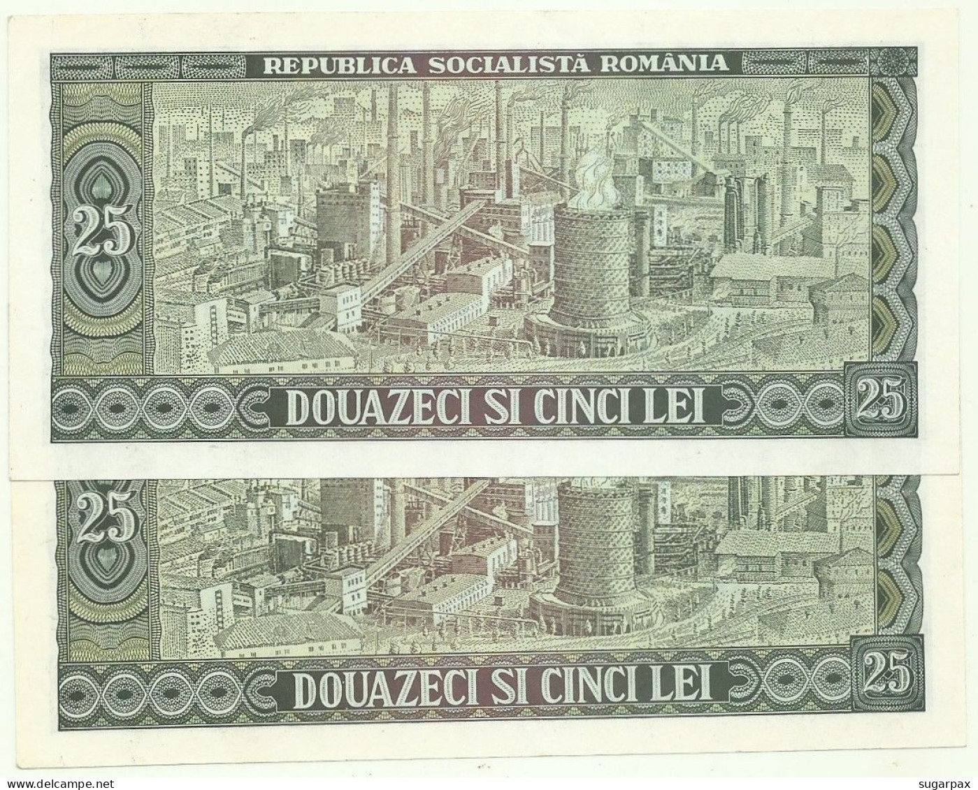 ROMANIA - 2 X 25 Lei Consecutive - 1966 - Pick 95 - AUnc. - Série C. 0061 - Romania