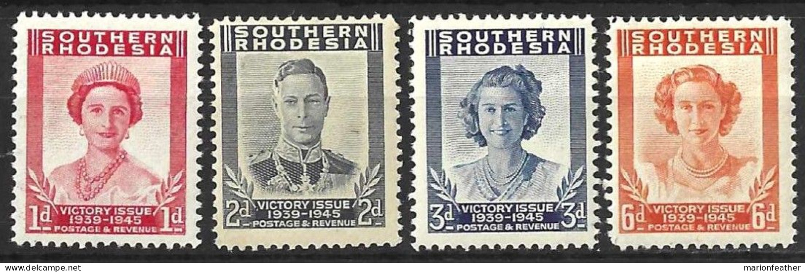 SOUTHERN RHODESIA...KING GEORGE VI..(1936-52.)...." 1924.."....VICTORY , SET OF 4.....MH..... - Southern Rhodesia (...-1964)
