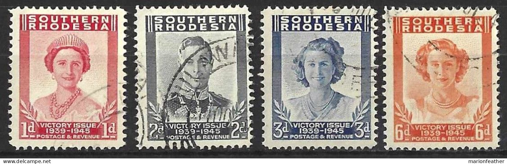 SOUTHERN RHODESIA...KING GEORGE VI..(1936-52.)...." 1924.."....VICTORY , SET OF 4....VFU..... - Southern Rhodesia (...-1964)