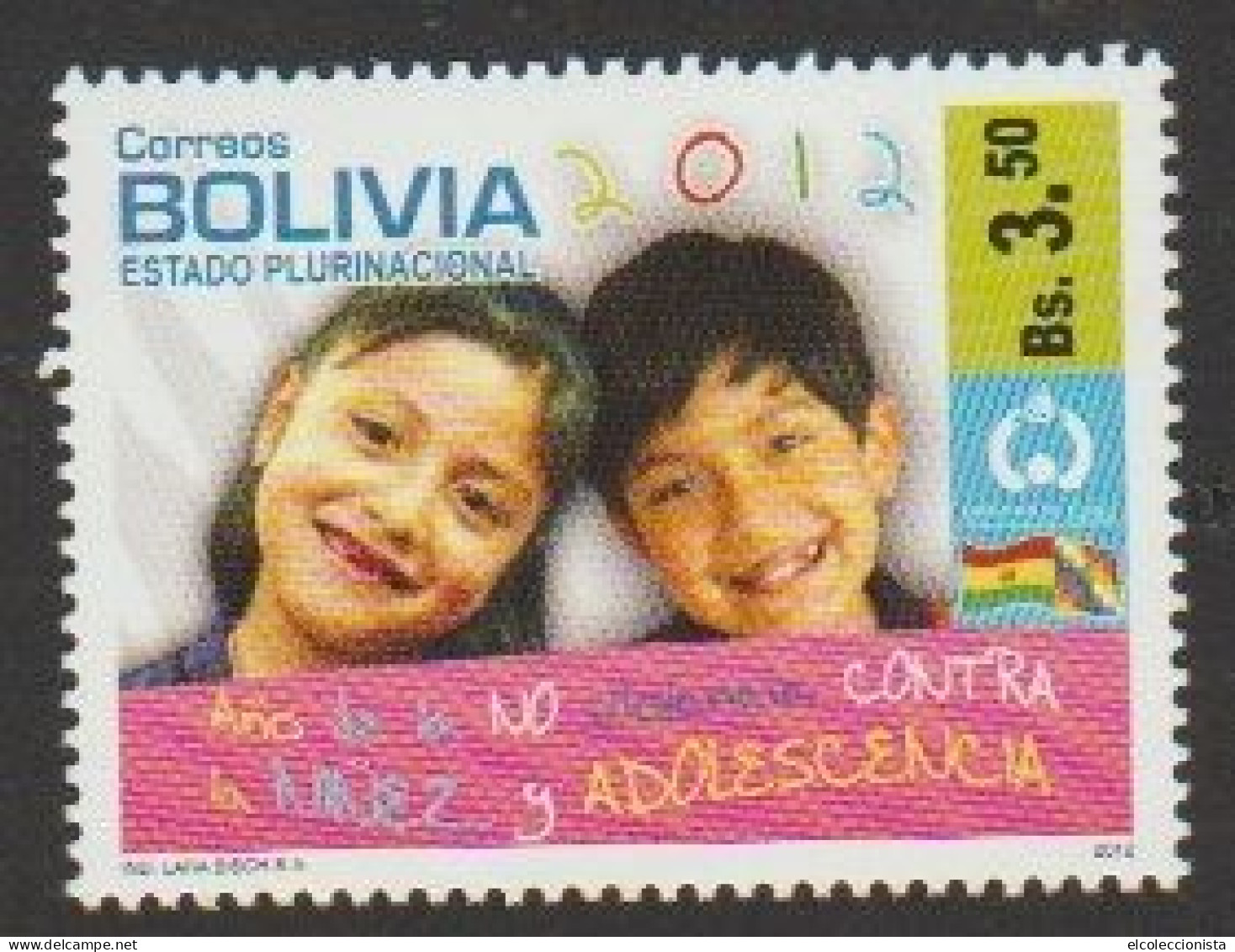 2012 Bolivia Year Against Violence Towards Children MNH Scott 1489 - Bolivie