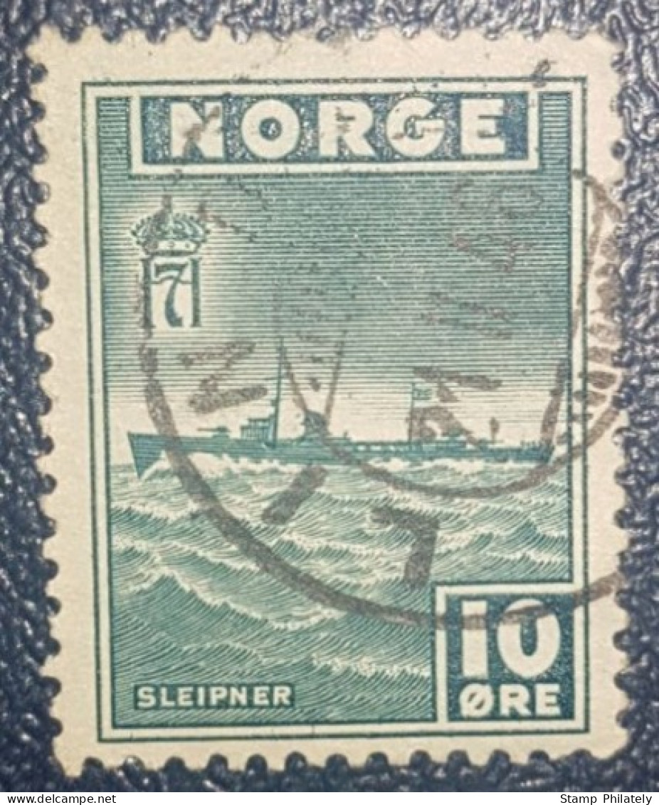 Norway 10 Used Stamp 1945 London Edition - Gebraucht