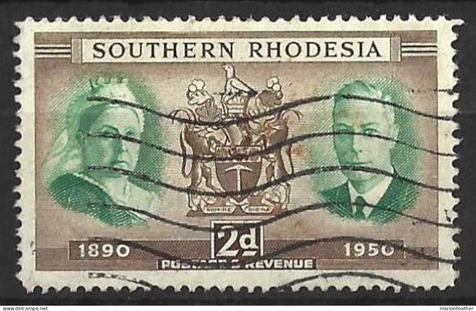 SOUTHERN RHODESIA...KING GEORGE VI..(1936-52.)....JUBILEE  ,..2d....SG70......USED.. - Southern Rhodesia (...-1964)