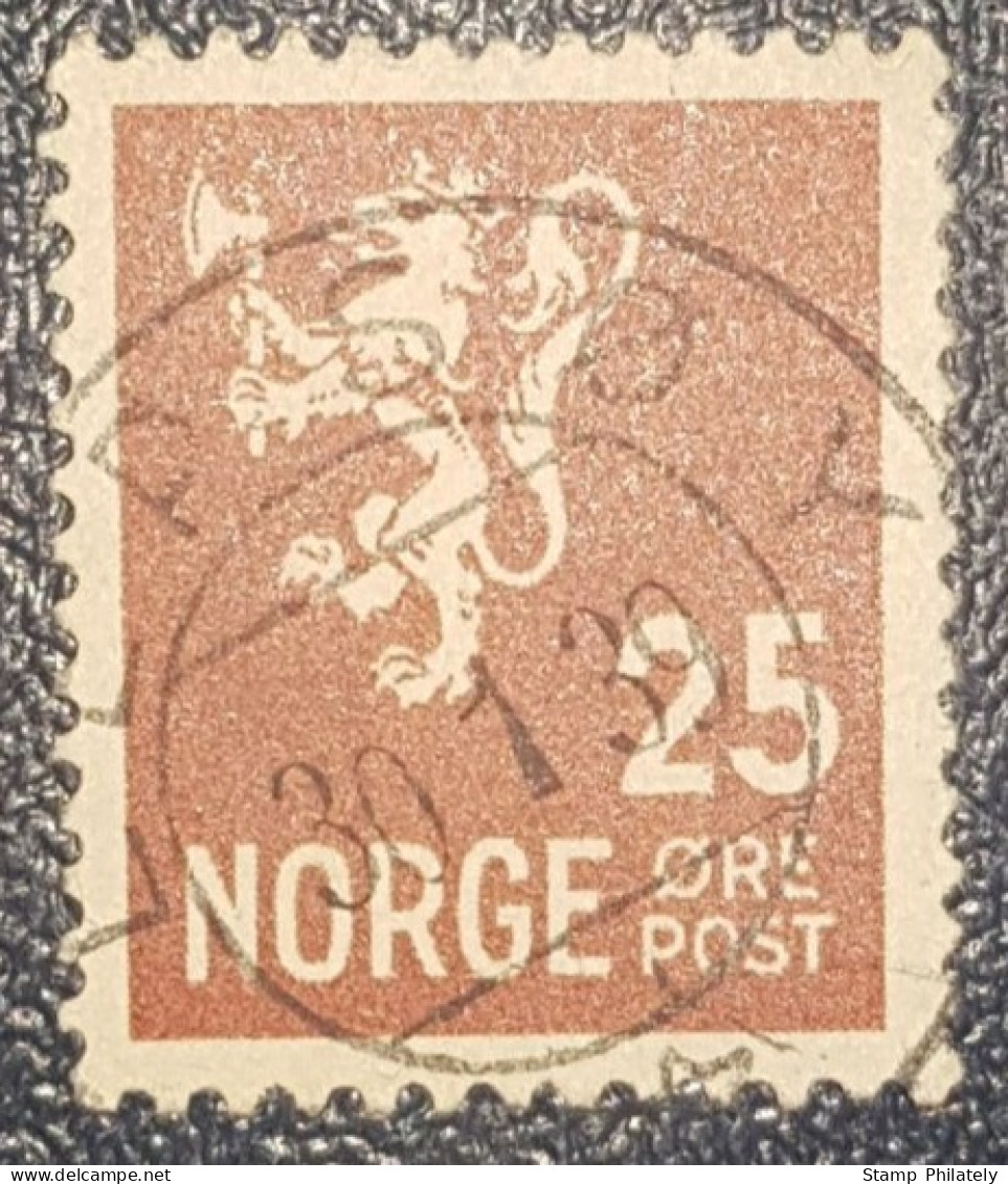 Norway Lion 25 Classic Used Postmark Lepsøya 1939 Cancel - Used Stamps