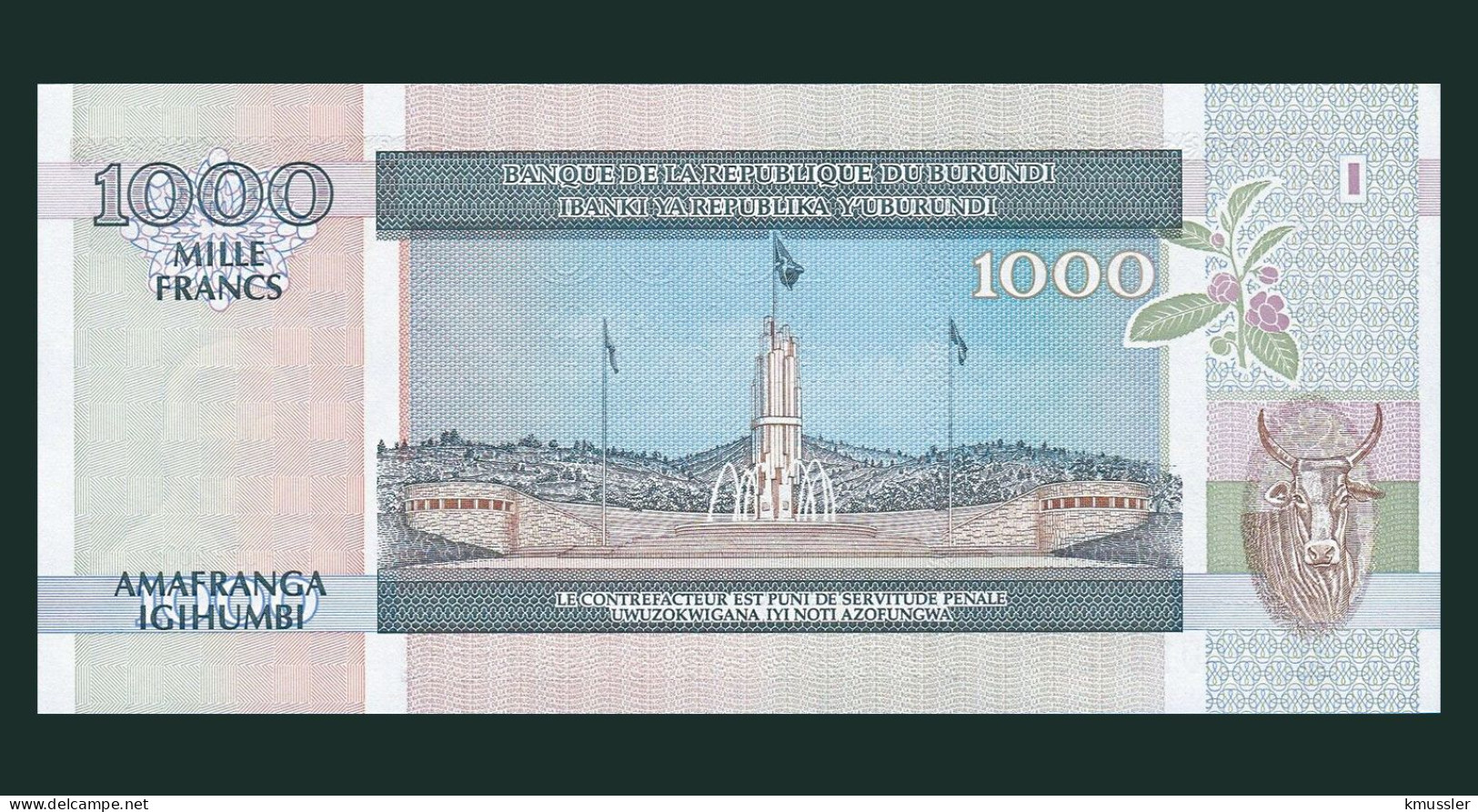 # # # Banknote Burundi 1.000 Francs 2003 (P-39) UNC # # # - Burundi