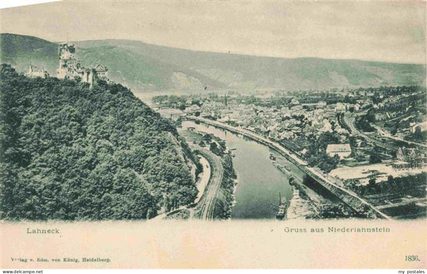 73963348 Niederlahnstein_Lahnstein Burg Lahneck Panorama - Lahnstein