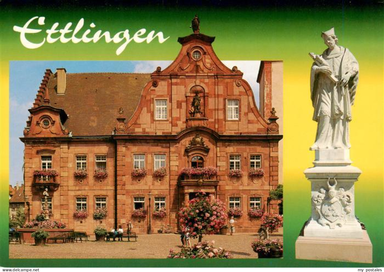 73923248 Ettlingen Rathaus Barockfassade Denkmal Statue - Ettlingen