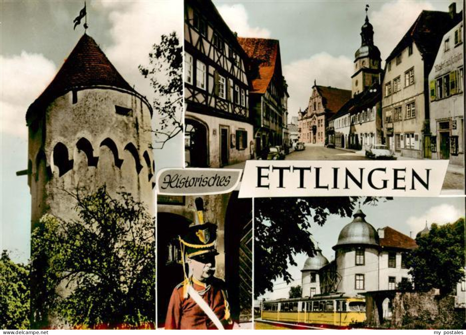 73923219 Ettlingen Lauerturm Kirchplatz Rathaus Historischer Buergerwehrmann Sch - Ettlingen