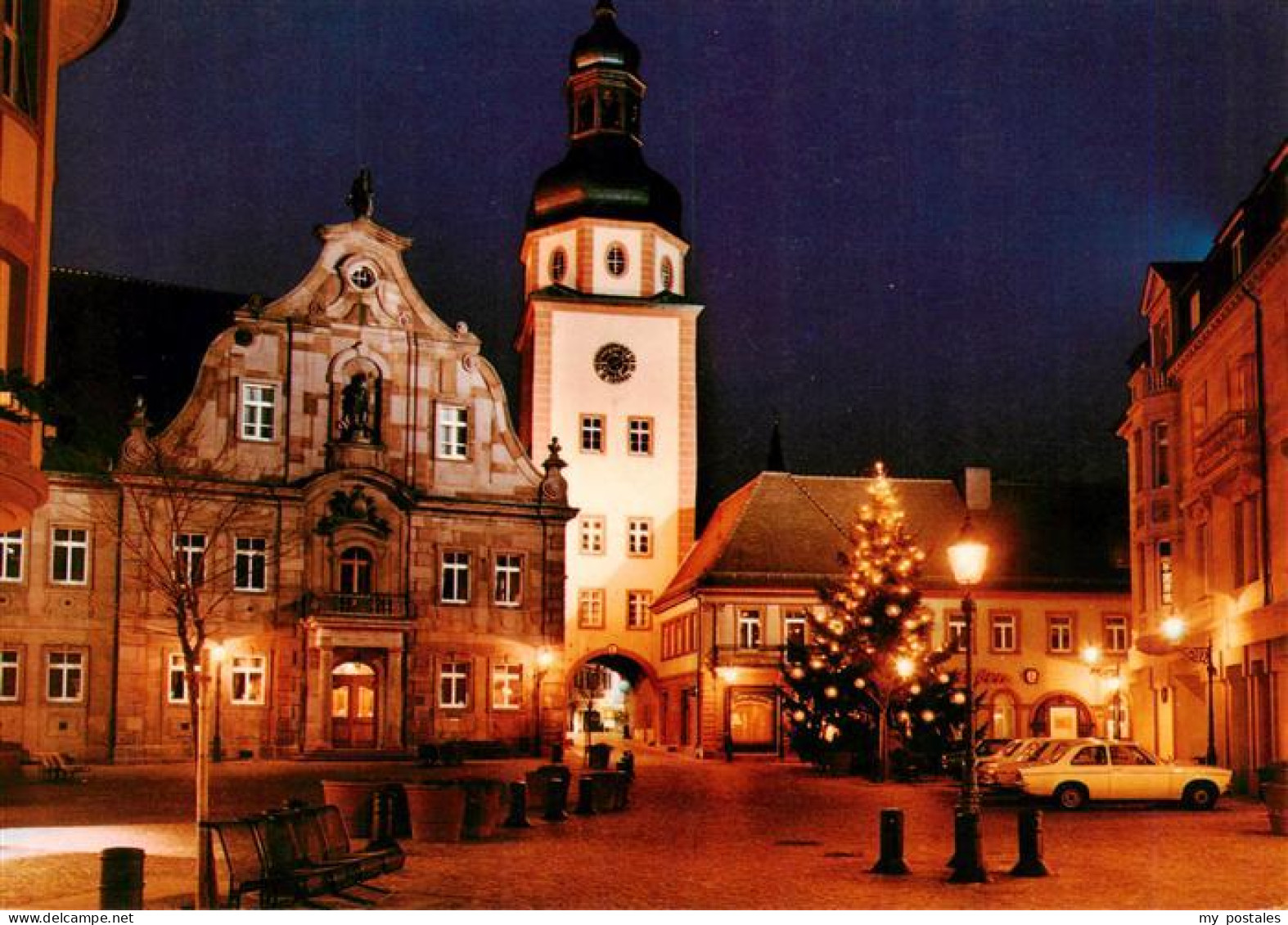 73923212 Ettlingen Blick Auf Das Rathaus Zur Weihnachtszeit Unter Beleuchtung Na - Ettlingen