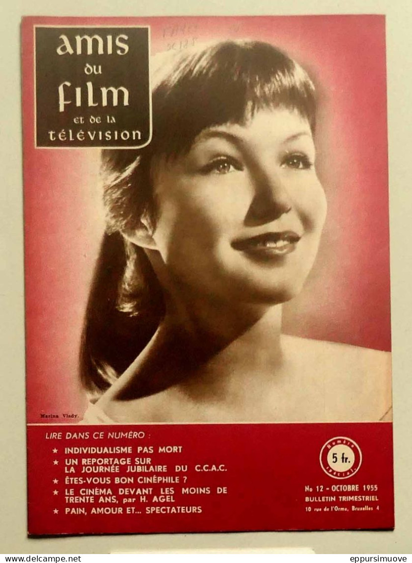 LES AMIS DU FILM ET DE LA TELEVISION Octobre 1955 - MARINA VLADY - Cinéma