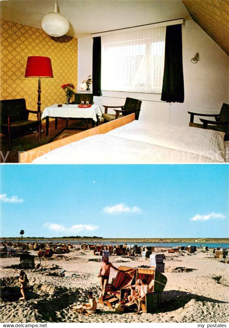 73848258 Buesum Nordseebad Pension Achtern Diek Zimmer Strandpartie Buesum Nords - Buesum