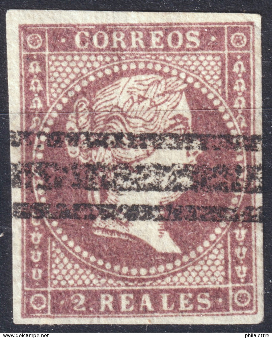 ESPAGNE - ESPAÑA - 1855 Ed.46S 2R Violeta - BARRADO (c.11€) (fil. Lineas Cruzadas) - Used Stamps