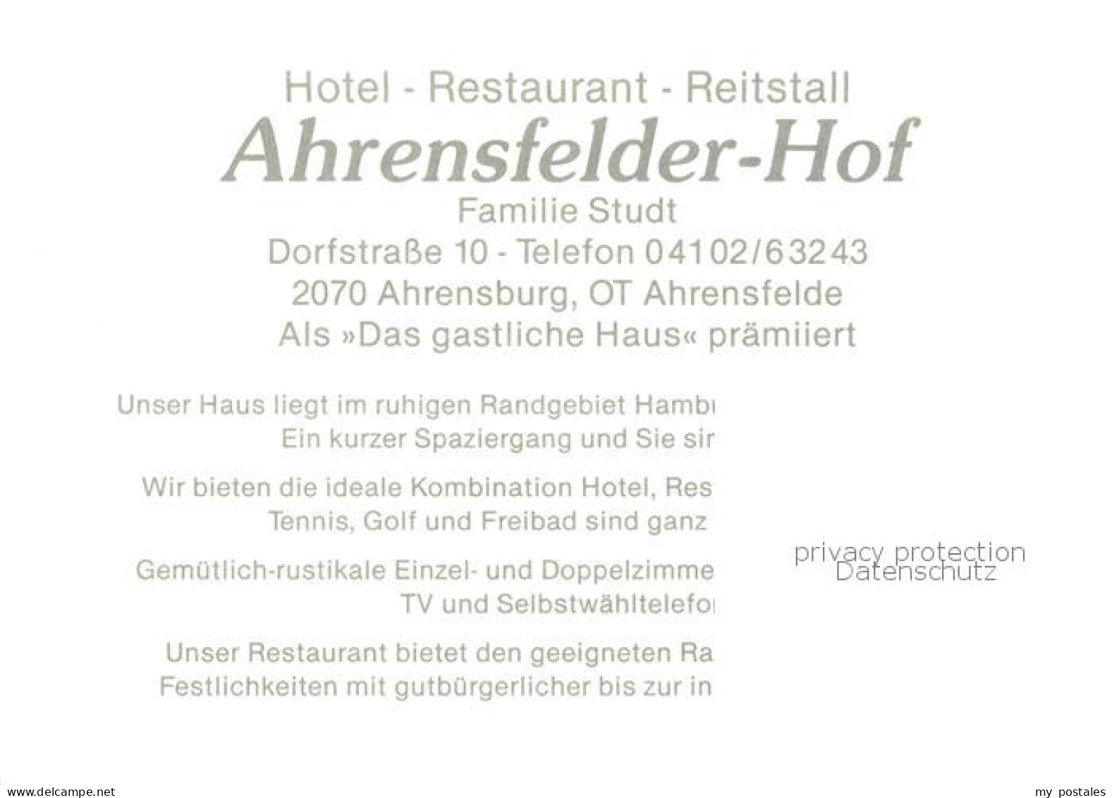 73848206 Ahrensburg Hotel Restaurant Reitstall Ahrensfelder Hof Gartenterrasse A - Ahrensburg