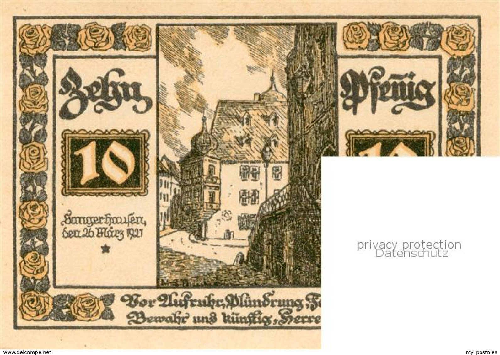 73776394 Sangerhausen Suedharz 10 Pfennig Notgeld Sangerhausen Suedharz - Sangerhausen