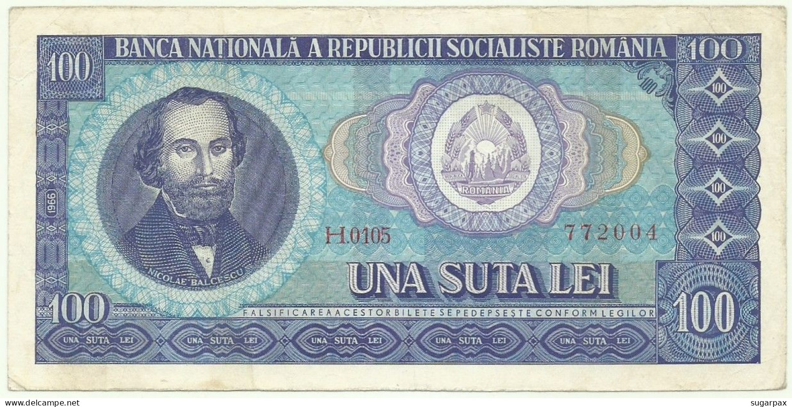 ROMANIA - 100 Lei - 1966 - Pick 97 - Série H. 0105 - Roemenië