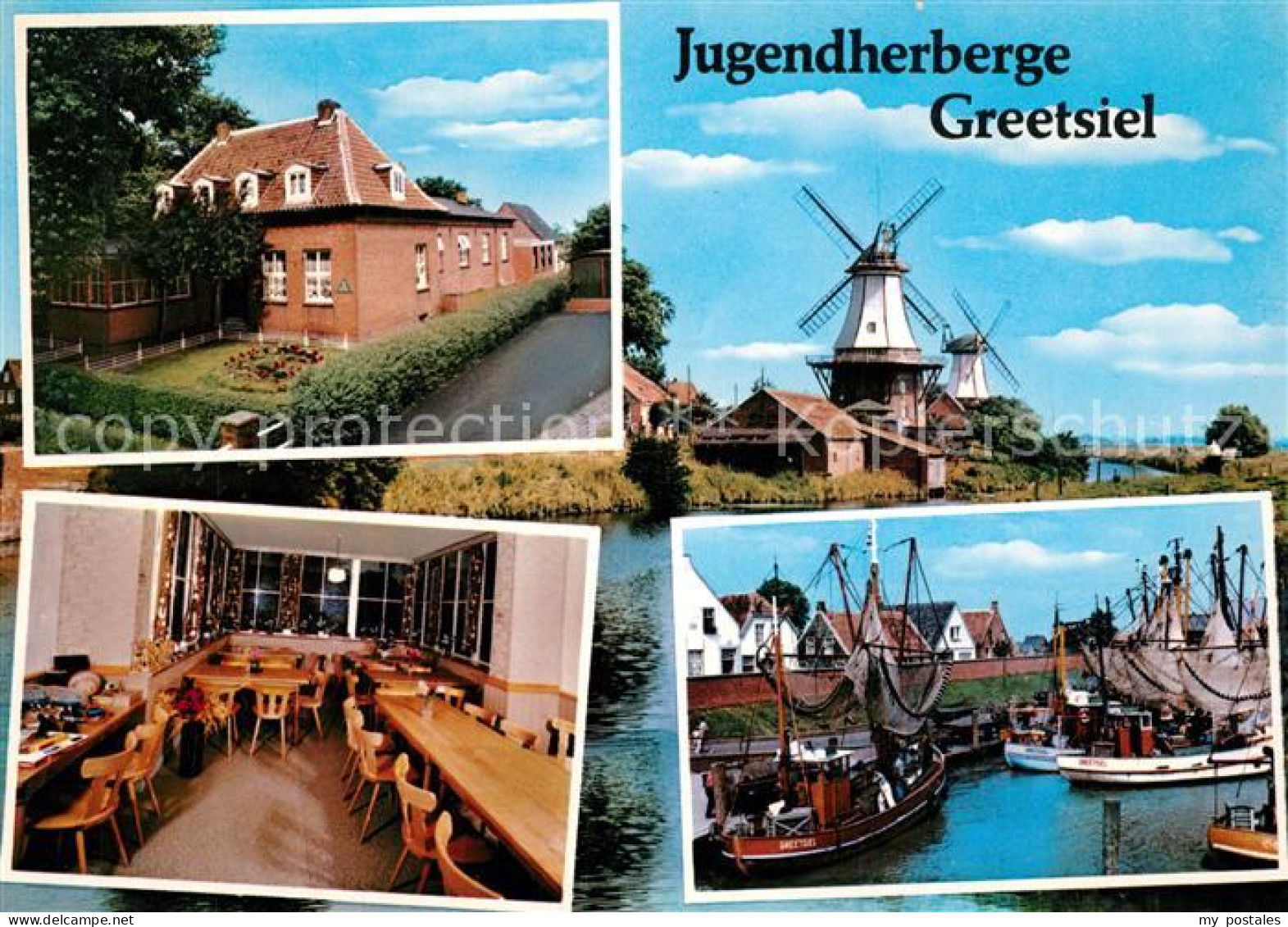 73324173 Krummhoern Jugendherberge Greetsiel Windmuehle Fischereihafen Fischkutt - Krummhoern