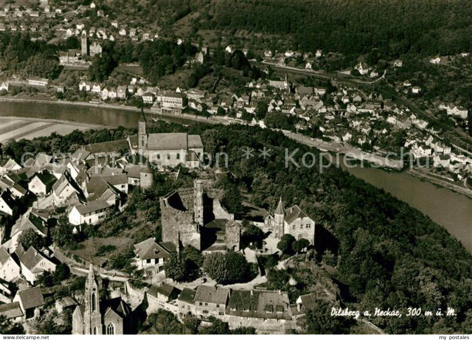 73322980 Dilsberg Fliegeraufnahme Mit Burgruine Und Necka Dilsberg - Neckargemuend