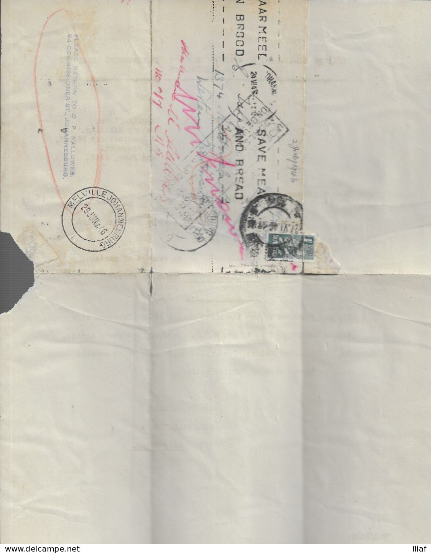 South Africa. Commercial Letter-cover With Stamp Sc. 83, Sent From Johannesburg At 24.06.1946 To Johannesburg. - Covers & Documents