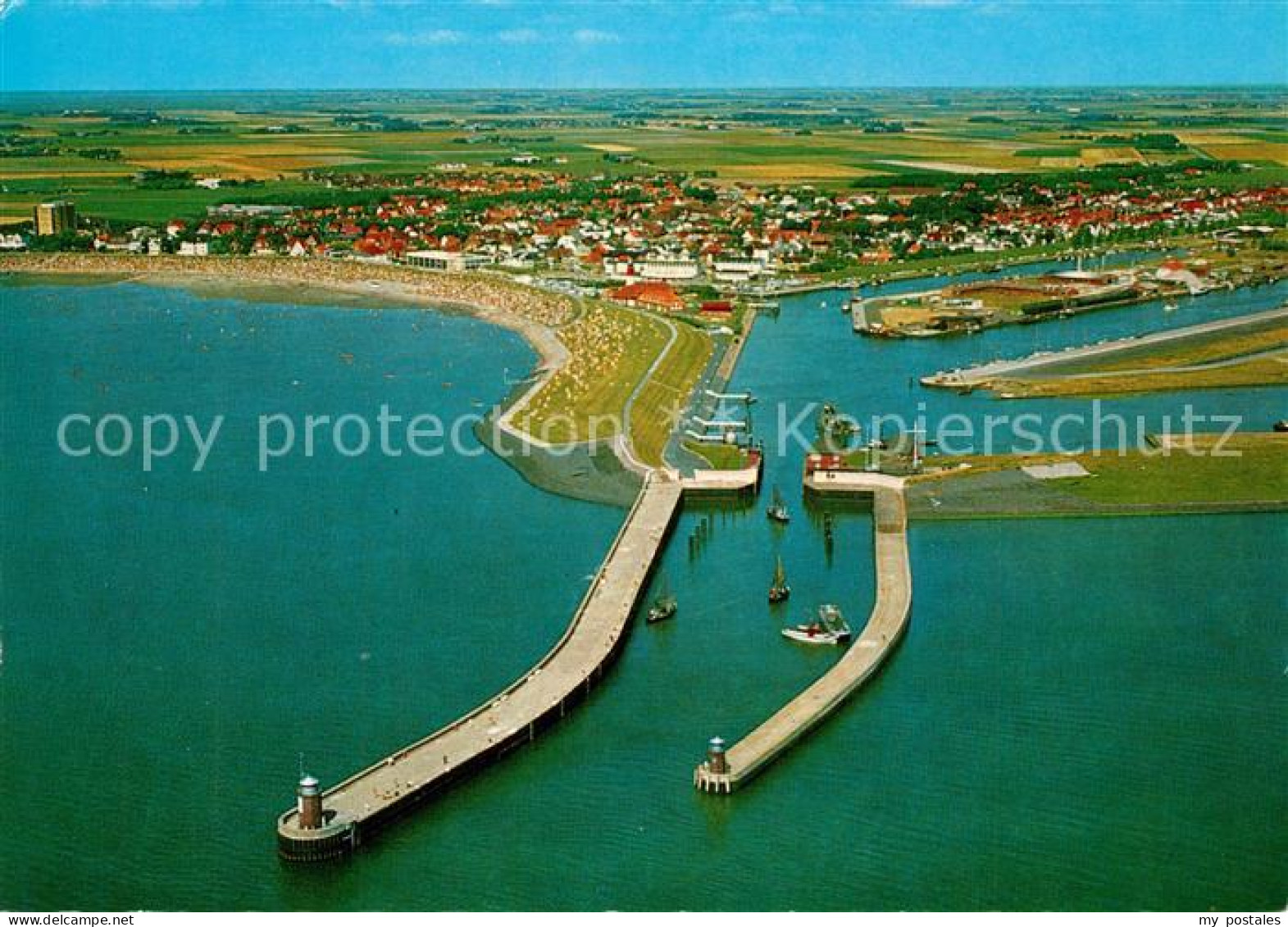 73321080 Buesum Nordseebad Hafeneinfahrt Und Hafen Fliegeraufnahme Buesum Nordse - Büsum