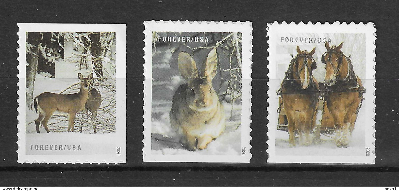 USA 2020 MiNr. 5769 - 5778  Animals Horses Rabbits 3v MNH** 4,00 € - Lapins