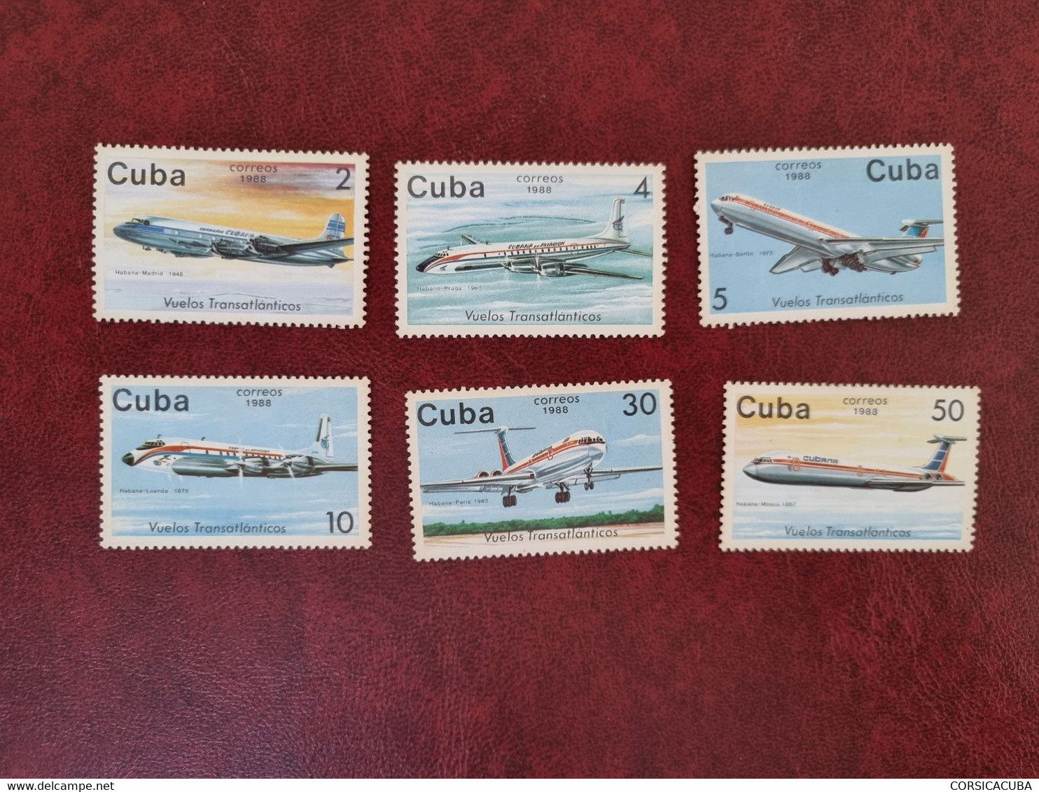 CUBA  NEUF  1988  VUELOS  TRANSATLANTICOS  //  PARFAIT  ETAT--1er  CHOIX - Neufs