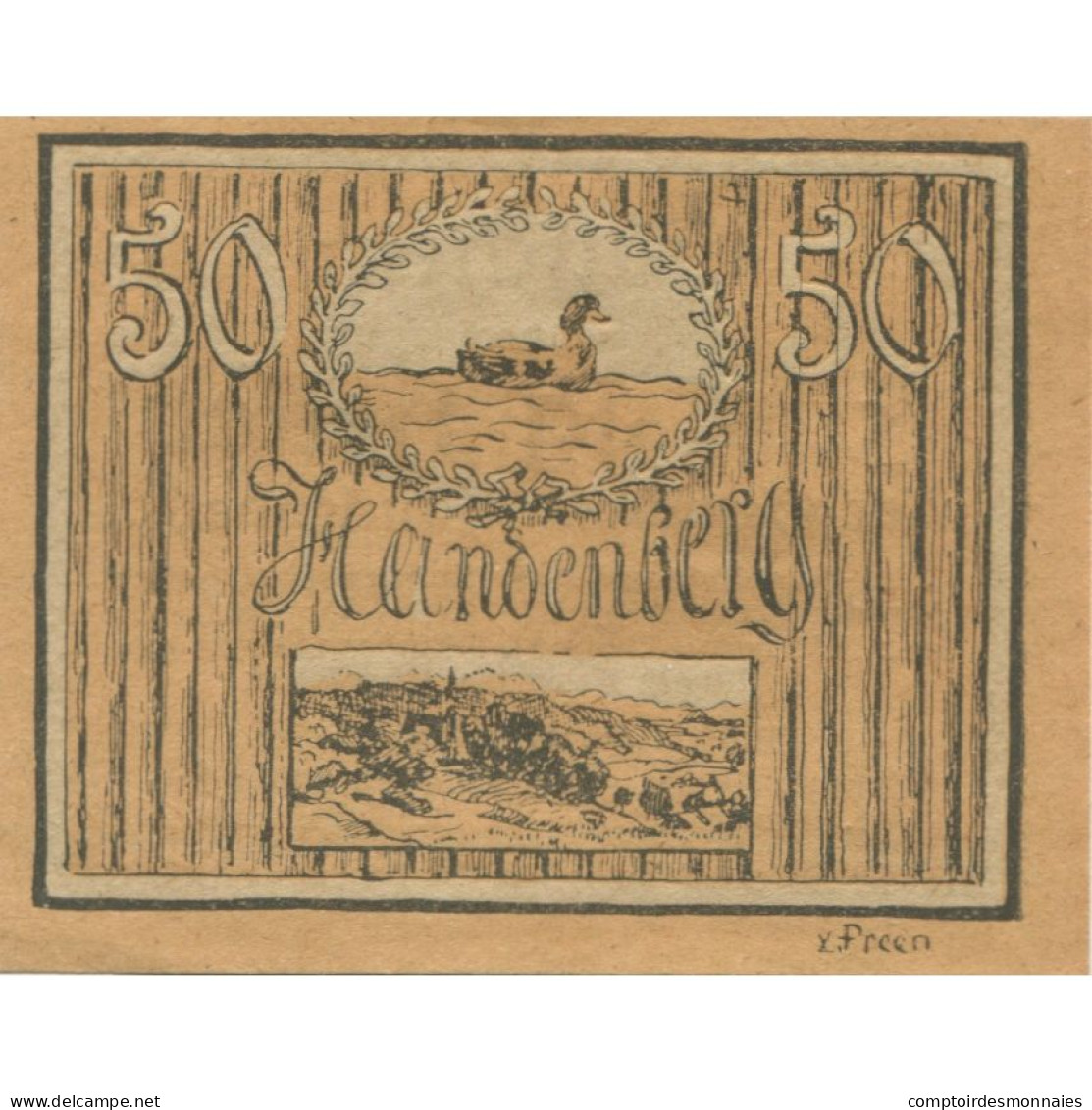Billet, Autriche, Handenberg, 50 Heller, Paysage 1920-10-31, SPL, Mehl:FS 347a - Oesterreich