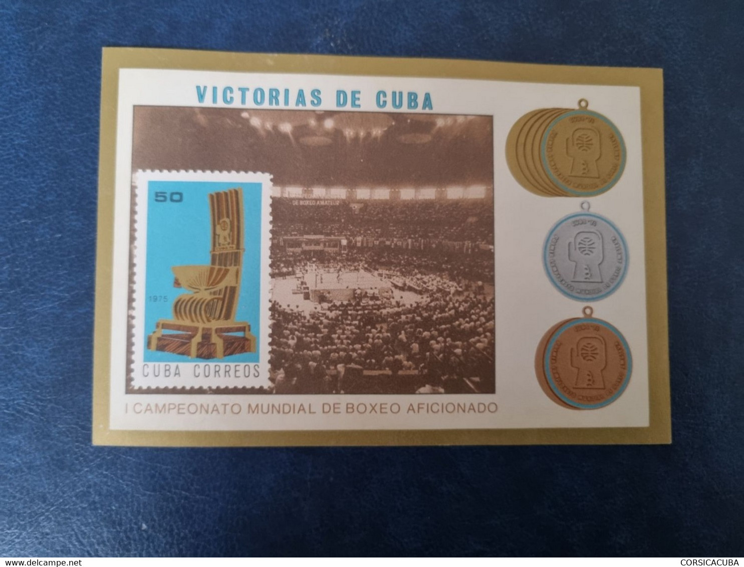 CUBA  NEUF  1975   BLOC  FEUILLET-VICTORIAS  CUBANAS  BOXEO  //  Traces D'oxydation - Nuevos