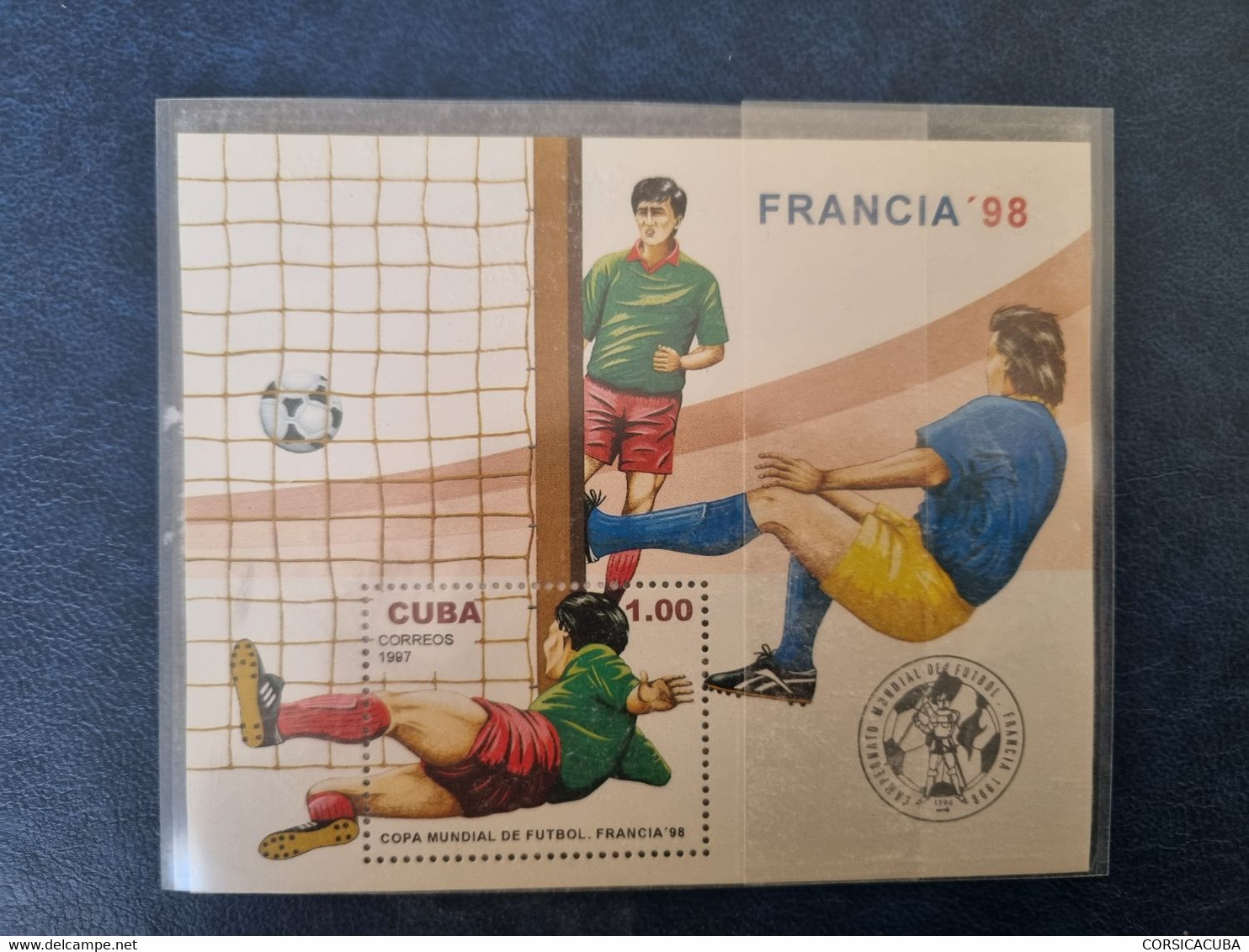 CUBA  NEUF  1997    HB  COPA  MUNDIAL  FUTBOL  FRANCIA  / /  PARFAIT  ETAT  //  1er  CHOIX  // - Unused Stamps