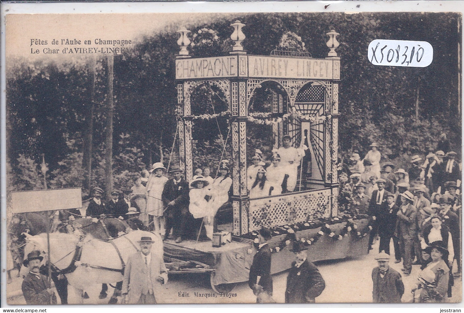 FETES DE L AUBE EN CHAMPAGNE- 1921- LE CHAR D AVIREY-LINGEY - Bar-sur-Seine