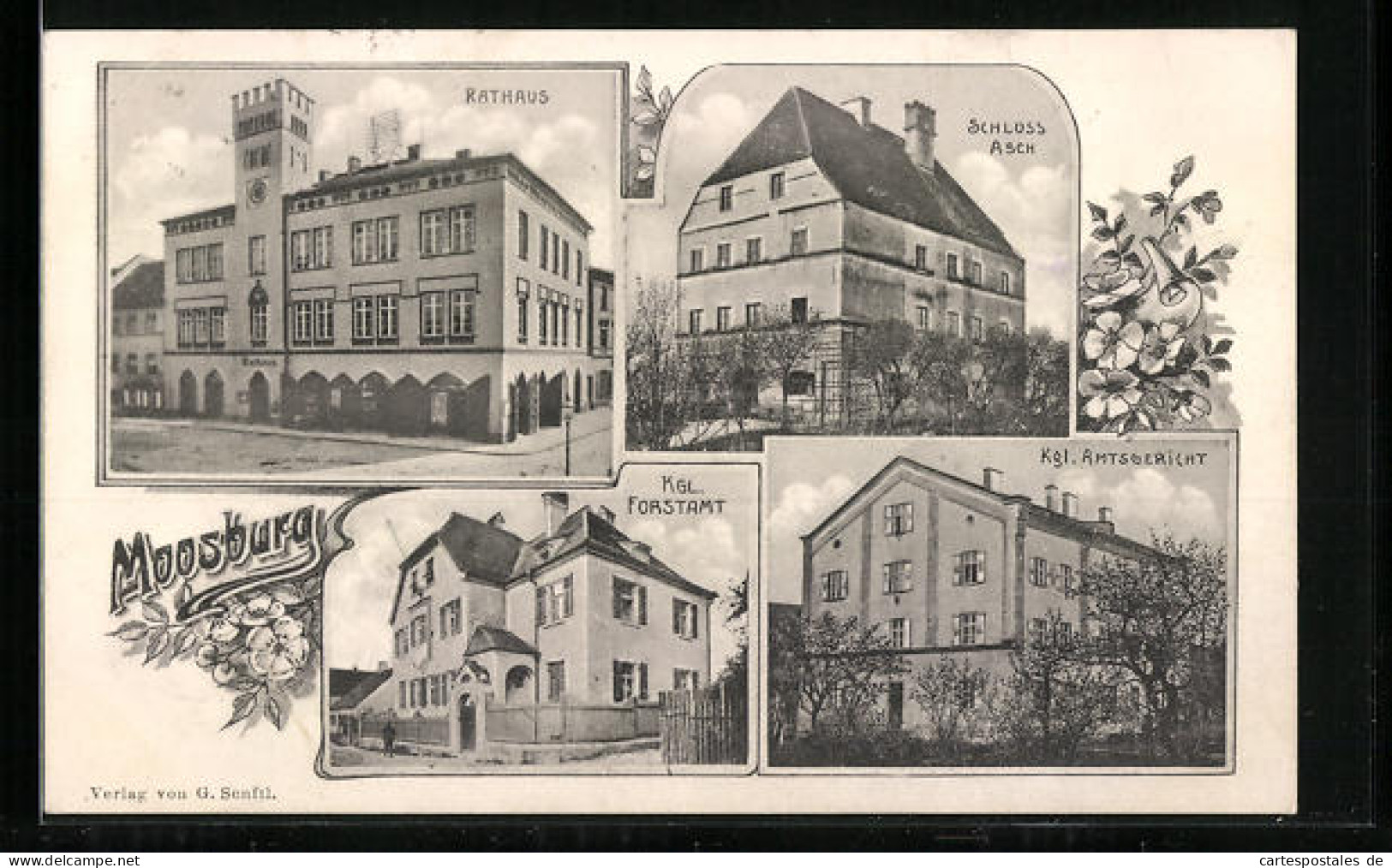 AK Moosburg, Schloss Asch, Königliches Forstamt, Rathaus  - Moosburg