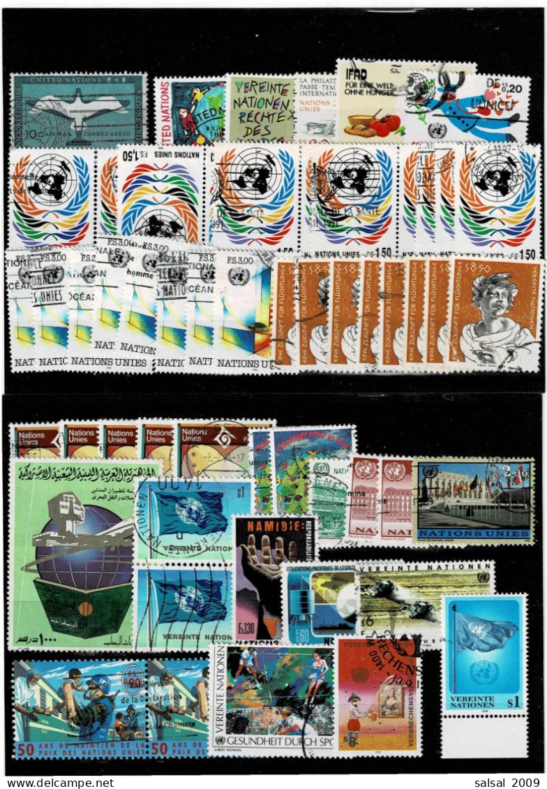 NAZIONI UNITE ,68 Pezzi Usati ,compreso 1 Blocco Di 6 E 1 Di 11 ,qualita Ottima - Used Stamps