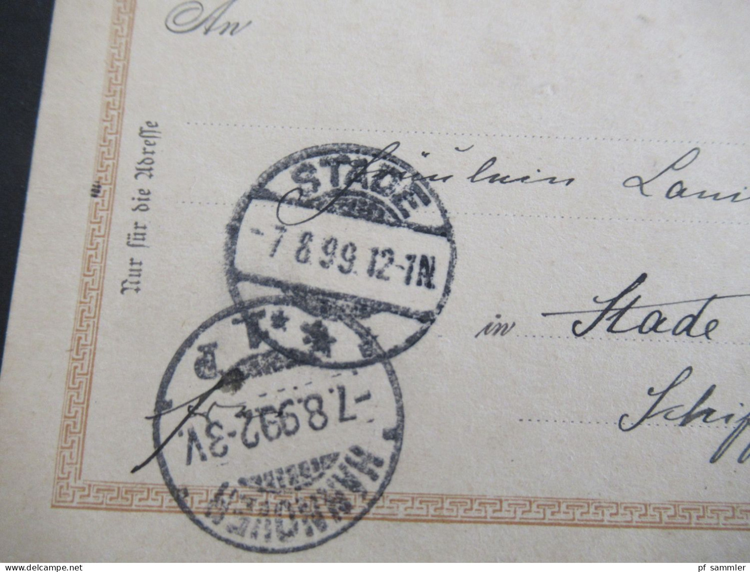 Österreich 1899 GA 2 Kreuzer Strichstempel Zell Am See Nach Stade Mit 2x Ank. Gitterstempel Stade Und Hannover - Briefkaarten