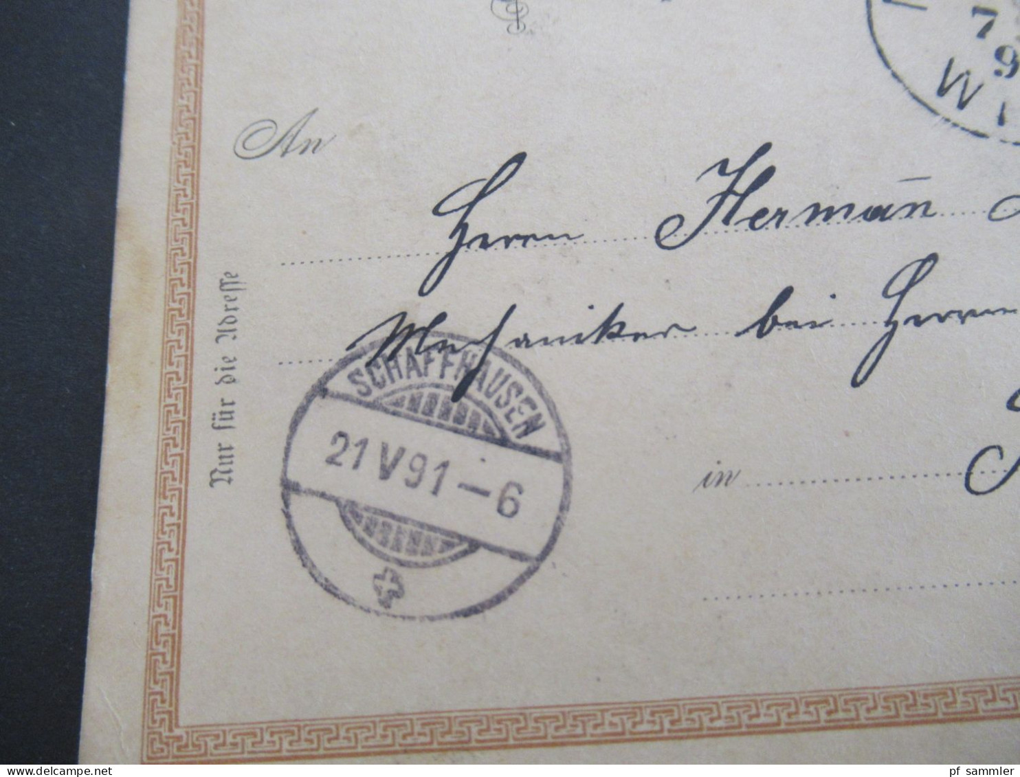 Österreich 1891 GA 2 Kreuzer Mit 3 Kreuzer Zusatzfrankatur K1 Margarethen Wien - Schaffhausen Schweiz - Briefkaarten