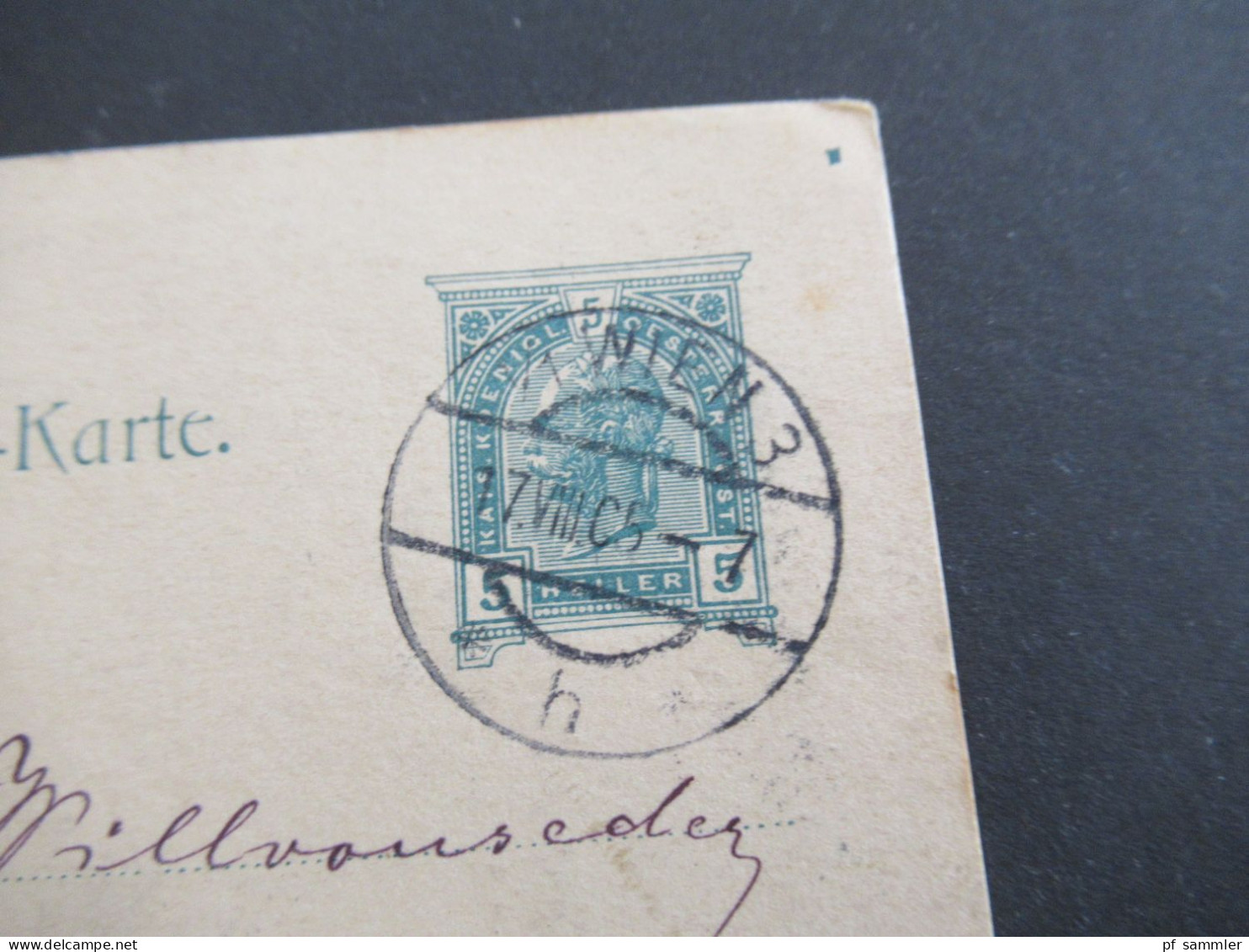 Österreich 1905 GA 5 Heller Wien 3 - Vöslau Mit K1 Vöslau Bestellt Abs. Heinrich Mattoni Mineralwasser Tuchlauben 12 - Briefkaarten