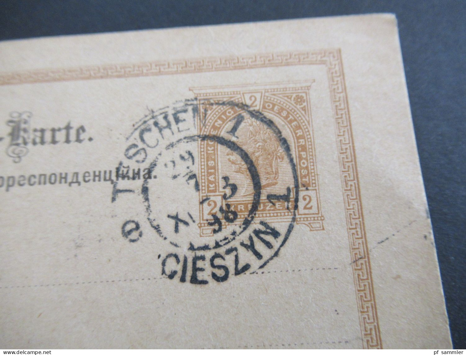 Österreich 1898 GA Stempel Teschen 1 Cieszyn Nach Leipzig Absender Stempel Leopold Bittner Teschen Öster. Schlesien - Postkarten