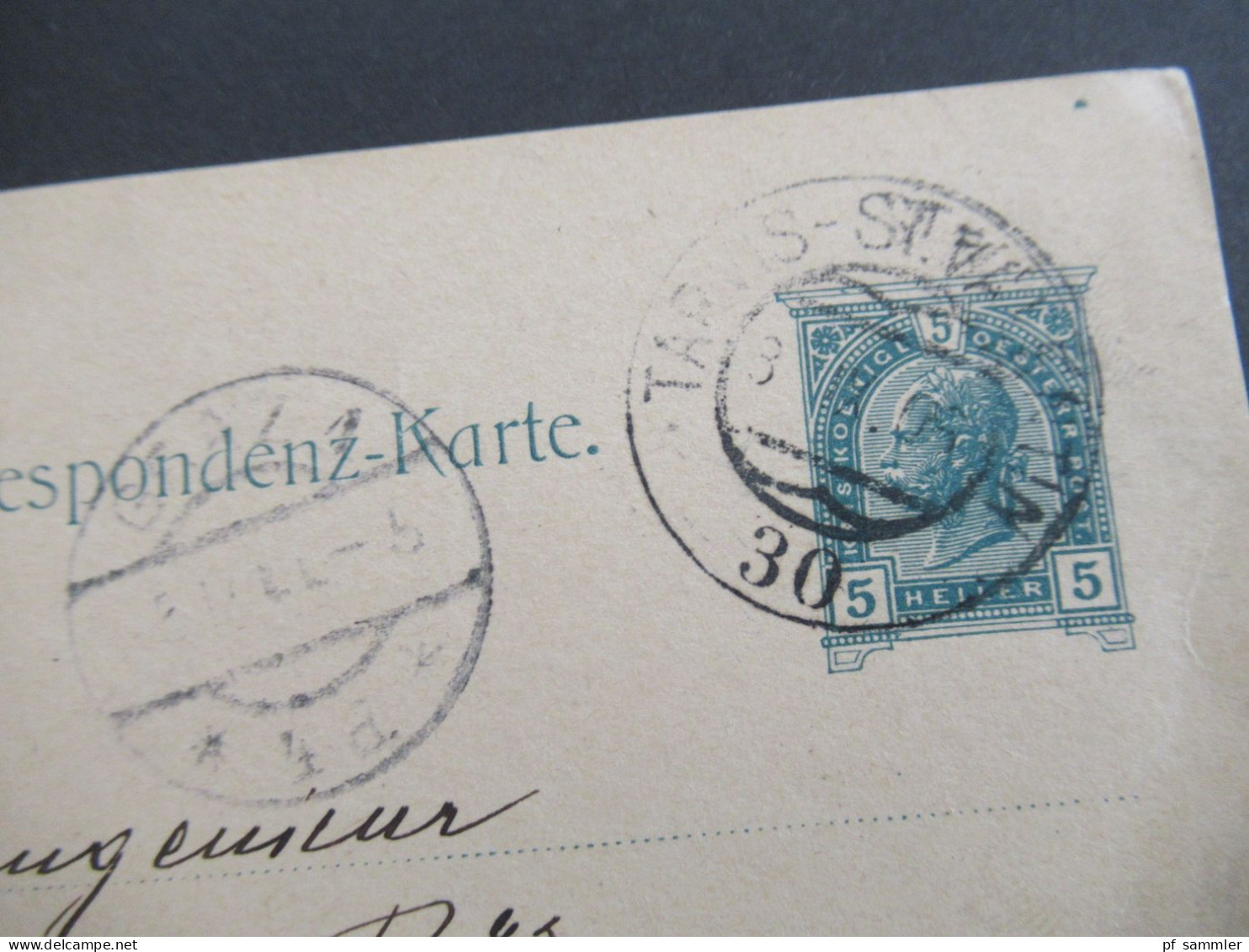 Österreich 1900 GA 5 Heller Stempel Tarvis St. Valentin Nach Graz Mit Ank. Stempel - Postcards