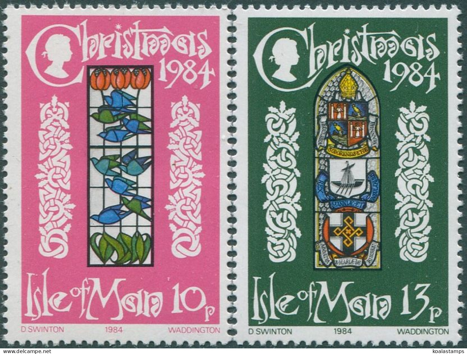 Isle Of Man 1984 SG272-273 Christmas Stained-glass Windows Set MNH - Man (Ile De)