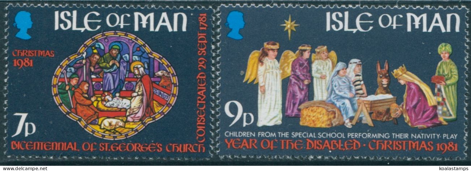 Isle Of Man 1981 SG209-210 Christmas Set MNH - Man (Ile De)