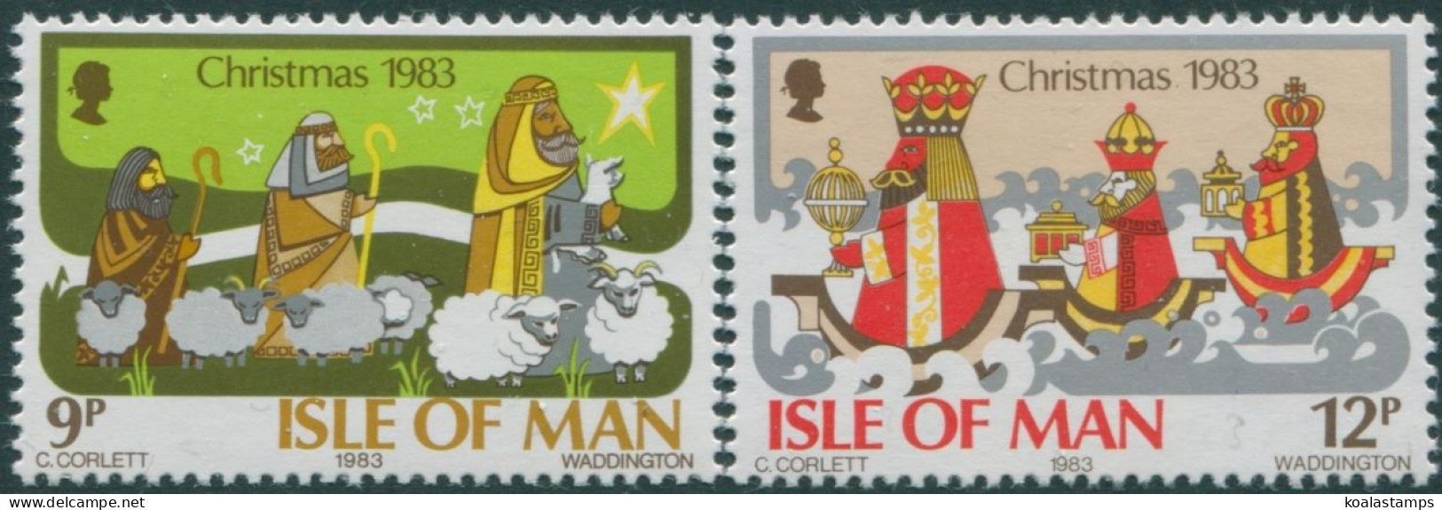 Isle Of Man 1983 SG257-258 Christmas Set MNH - Man (Ile De)