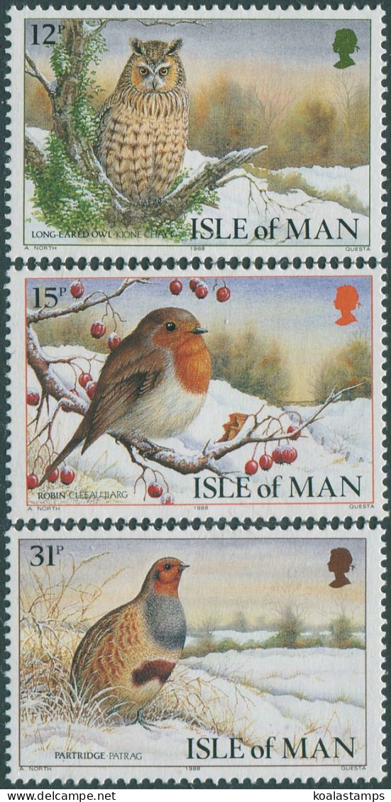 Isle Of Man 1988 SG396-398 Christmas Manx Birds Set MNH - Man (Ile De)