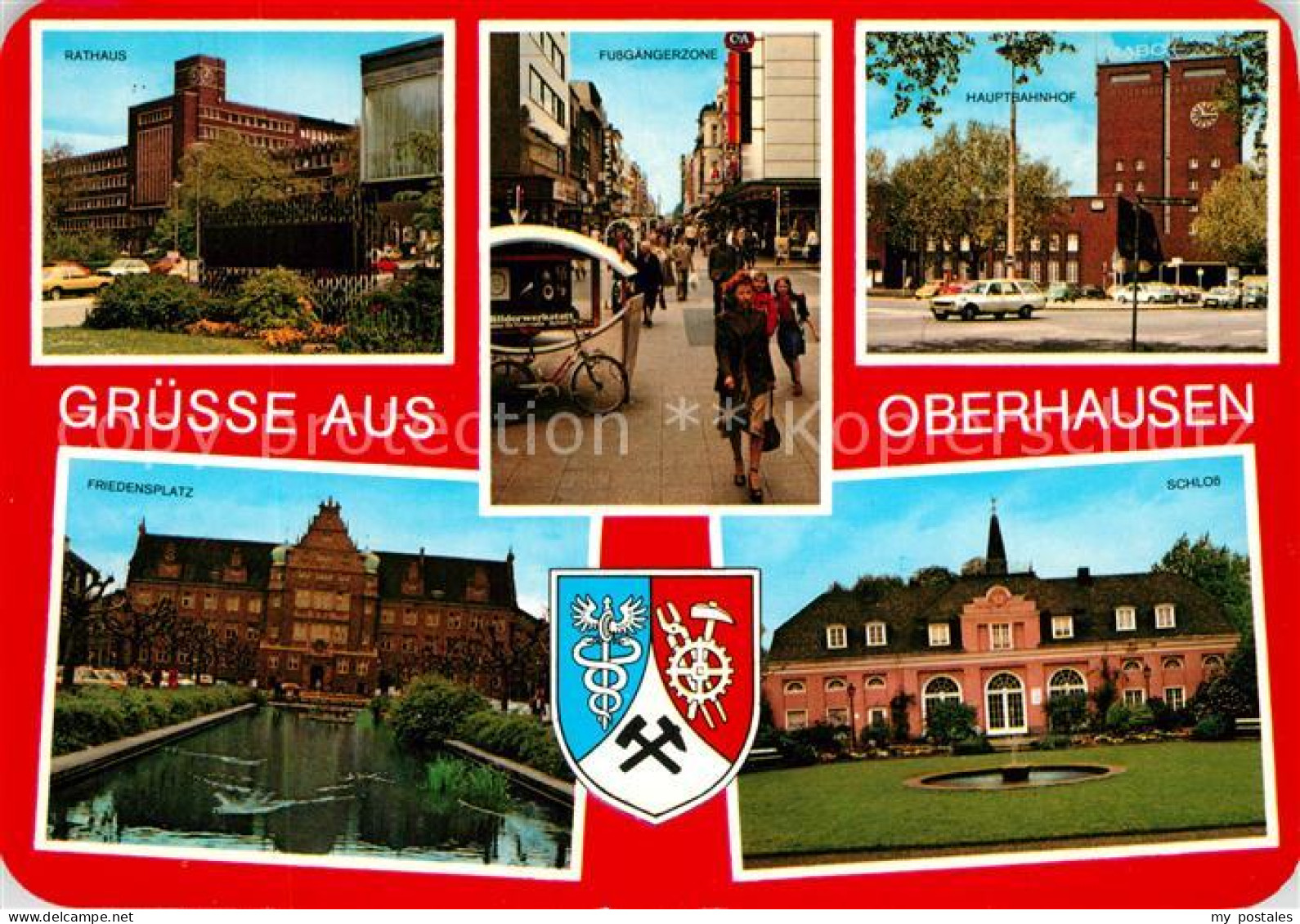 73310765 Oberhausen Rathaus Fussgaengerzone Hauptbahnhof Friedensplatz Schloss W - Oberhausen