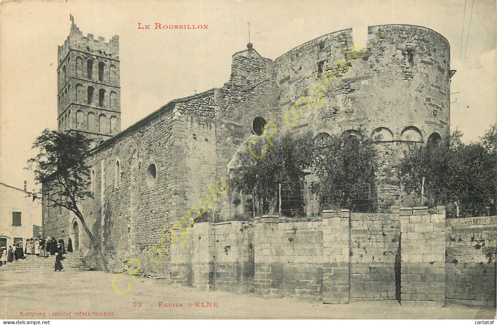 66.  ELNE . Eglise  .  CPA LABOUCHE FRERES TOULOUSE . - Elne