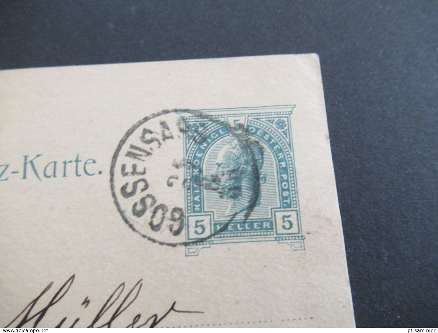 Österreich / Italien 1905 GA 5 Heller Stempel K1 Gossensass Nach Dresden Mit Ank. Stempel Gitterstempel Dresden - Briefkaarten
