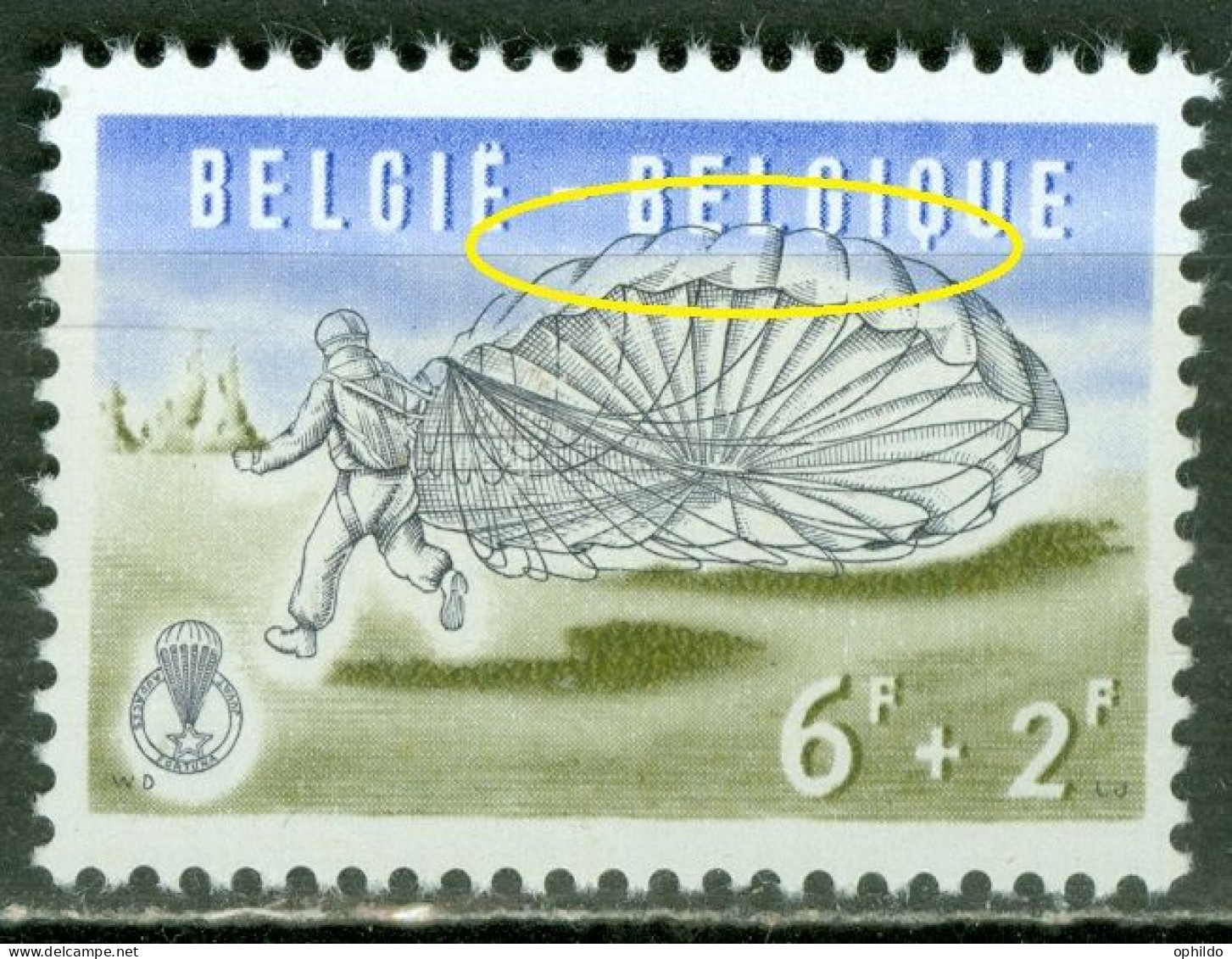 Belgique    Cu   1138   * *  TB   Le Parachute Se Melange Aux Lettres De Belgique   - 1931-1960