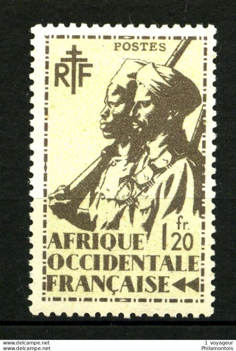 AOF - 12 - 1F20 Ardoise Et Olive - Neuf N* - Très Beau - Unused Stamps
