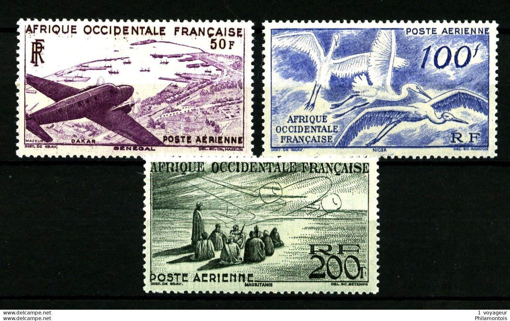 AOF - PA  12 à 14 - Complet 3 Valeurs - Neufs N* - Très Beaux - Unused Stamps