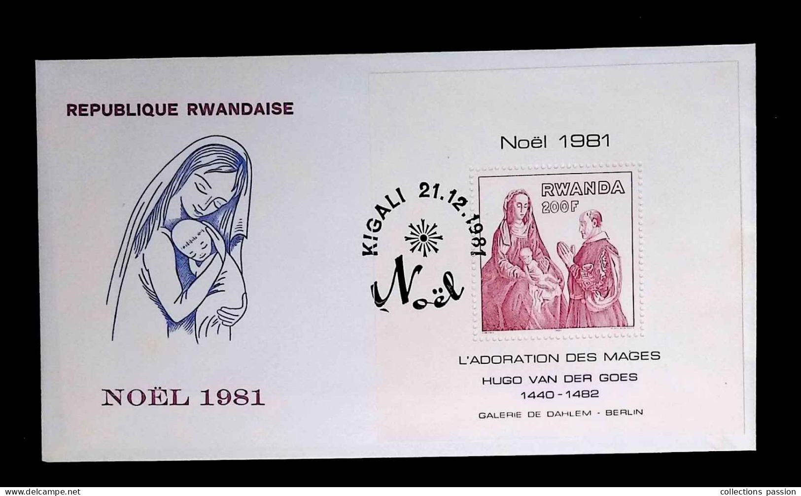 CL, BLOC, Rwanda, Kigali, 21-12-1981, Noël 1981, L'adoration Des Mages, Hugo Van Der GOES, Galerie De Dahlem, Berlin - Autres & Non Classés