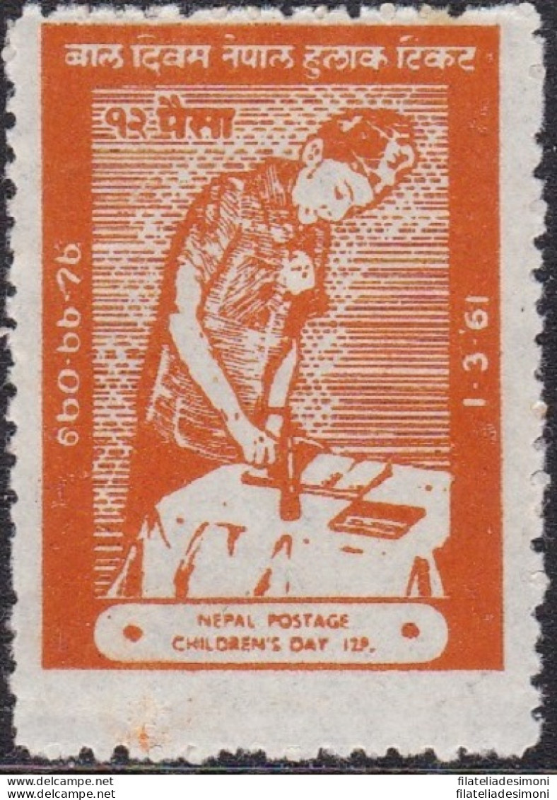 1961 NEPAL, SG N° 143 12p. Orange  MNH/** - Népal