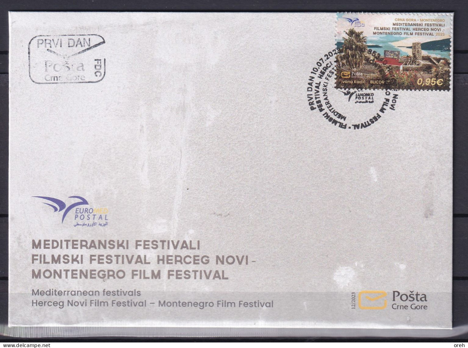 MONTENEGRO 2023,EUROMED POSTAL,MEDITERRANEAN FESTIVALS,HERCEG NOVI,FILM,FDC - Montenegro